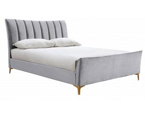 4ft6 Double Clover grey velvet fabric upholstered bed frame